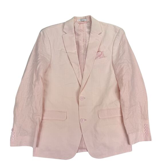 Bar III Mens Slim Fit 100% Linen Solid Suit Jacket Pink 38R - Picture 1 of 4